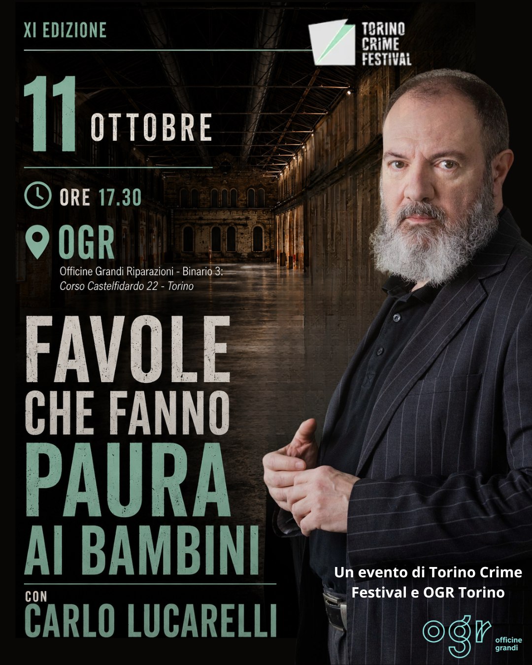 Locandina di Favole che fanno paura ai bambini con Carlo Lucarelli, 11 ottobre alle OGR