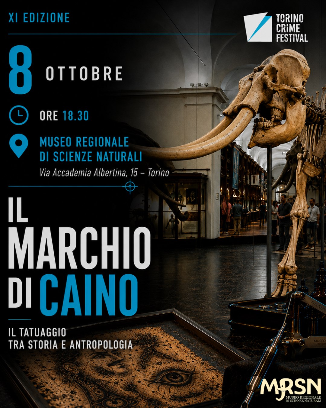 Locandina de Il marchio di Caino, 8 ottobre al Museo Regionale di Scienze Naturali