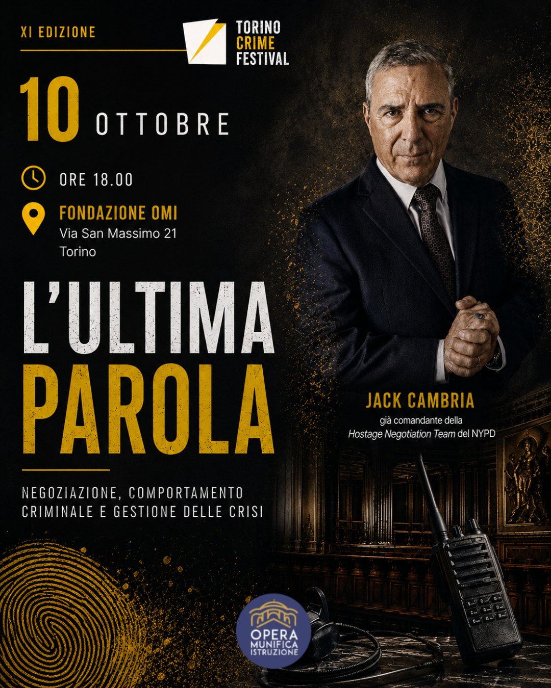 Locandina de L’ultima parola con Jack Cambria, 10 ottobre alla Fondazione OMI