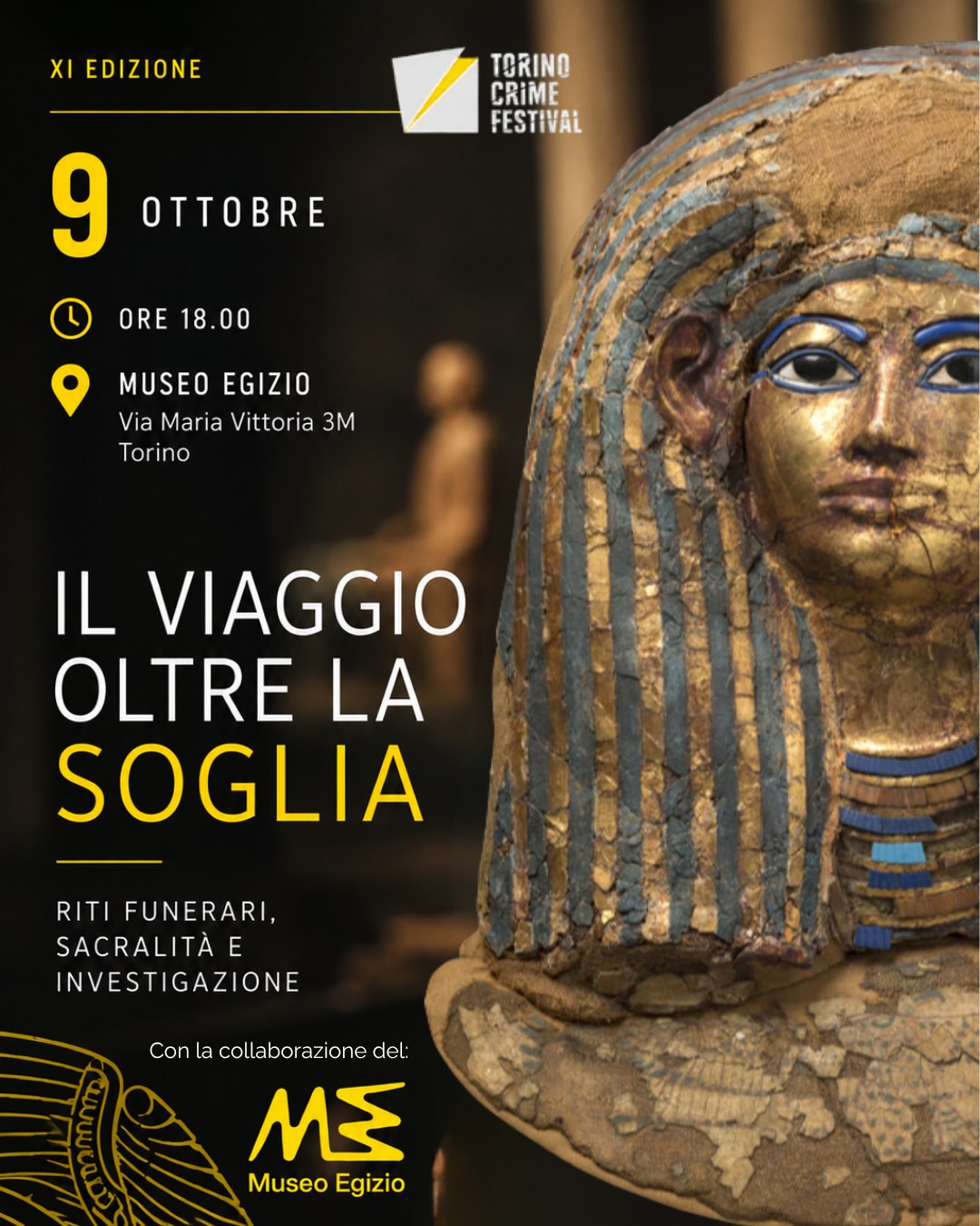 Locandina de Il viaggio oltre la soglia, 9 ottobre al Museo Egizio