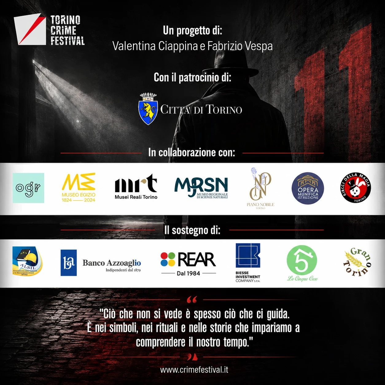 Patrocinio, collaborazioni e sostenitori del Torino Crime Festival 2026